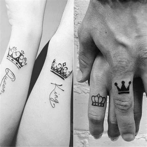 Simple King And Queen Crown Tattoos