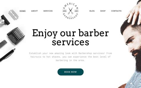 Free Barber Shop Responsive Multipage Website Template Ready4site