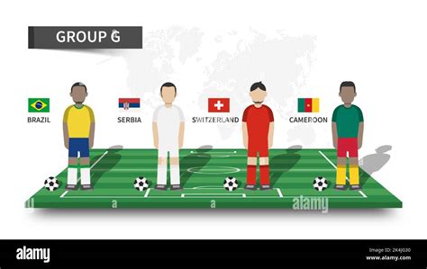 Qatar Fifa World Cup Soccer Tournament 2022 32 Teams Group Stages And Cartoon Player Character