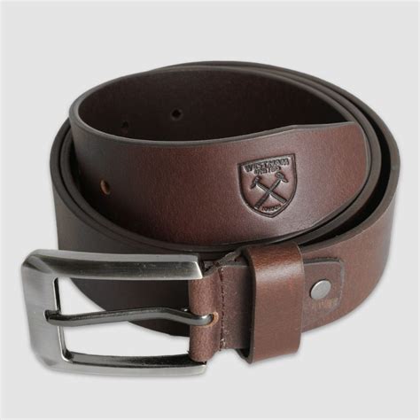 West Ham Brown Crest Leather Belt