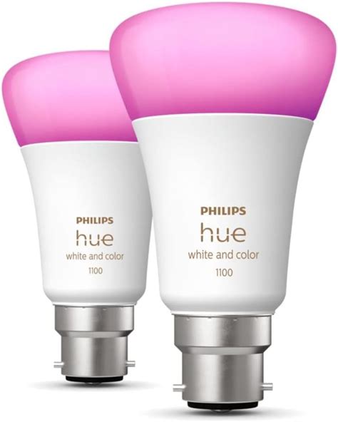 Philips Hue White And Colour Ambiance Smart Bulb Twin Pack Led B22