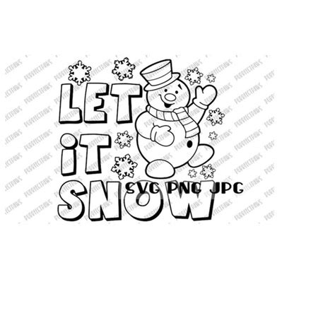 Let It Snow Coloring Svg Christmas Svg Coloring Page Svg Inspire Uplift