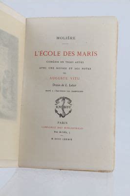 Moliere L Cole Des Maris Edition Originale