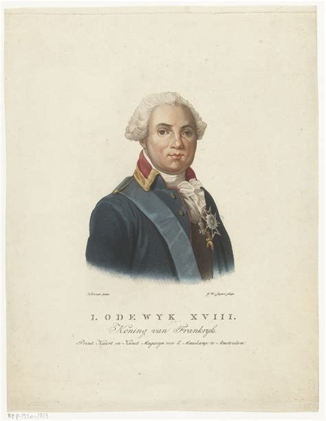 Portrait De Louis Xviii Roi De France Jan Willem Caspari