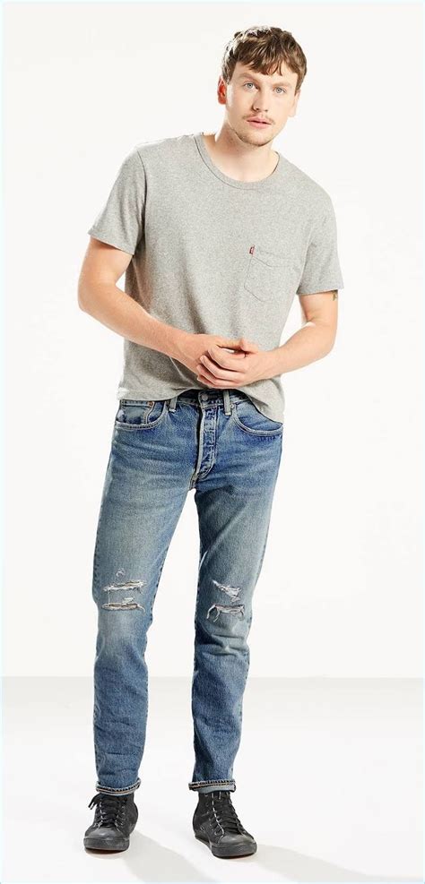 The New Skinny Levis Debuts 501 Skinny Jeans Ripped Denim Jeans