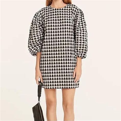 J Crew Dresses J Crew Puffsleeve Mini Shift Dress In Textured