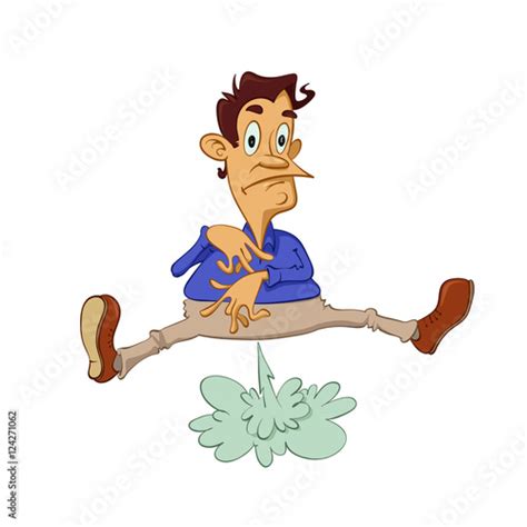 Illustration Of Man Suddenly Farts Vector Cartoon Vecteur Stock Adobe Stock