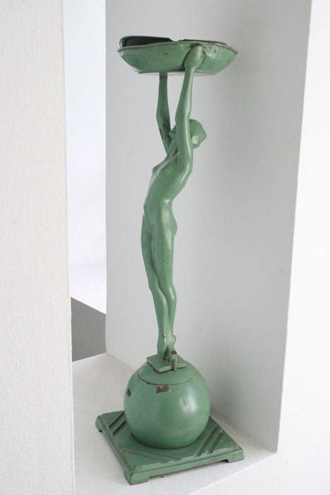 Tall Art Deco Frankart Nude Woman Standing Ash Stand For Sale At StDibs