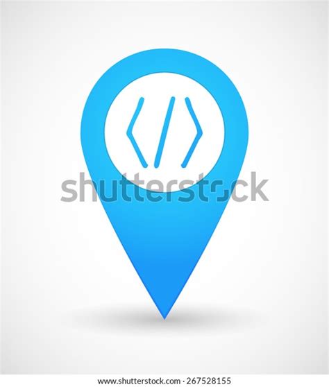 illustration map mark icon code sign stock vector royalty