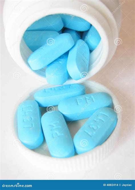 Generic Blue Pills Stock Photo Image Of Pills Bottle 4882414