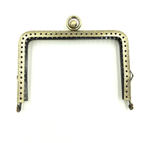 2Pcs Bronze Tone Metal Rectangle Frame Kiss Clasps Purse Bag Handbag