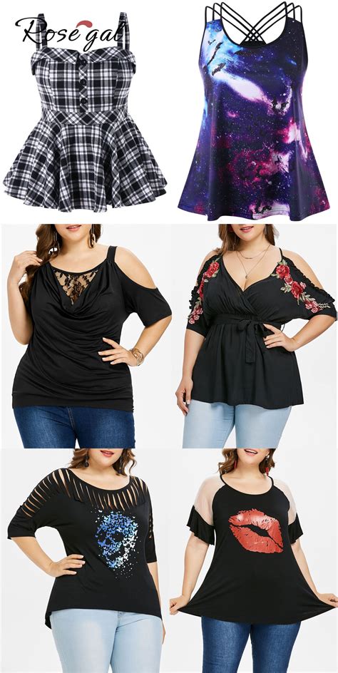 Free Shipment Worldwide Up To 70 Off Stylish Rosegal Plus Size Tops Tank Tops Blouses And