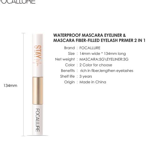 Jual Cuma Di Sini Focallure 2 In 1 Waterproof Maskara And Eyeliner Fiber