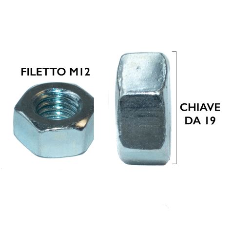 Dado M12 Per Chiave Da 19 ZINCATO BIANCO Sistem Fix