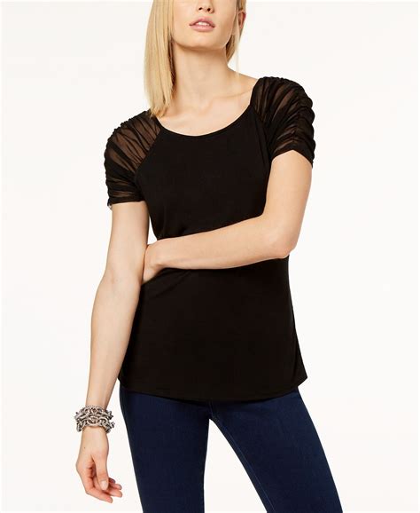 Inc International Concepts Inc Ruched Illusion Sleeve Top Created For