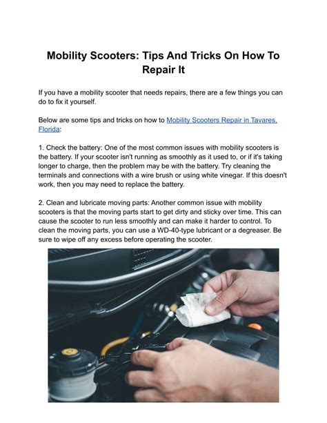 Ppt Mobility Scooters Tips And Tricks On How To Repair It Powerpoint