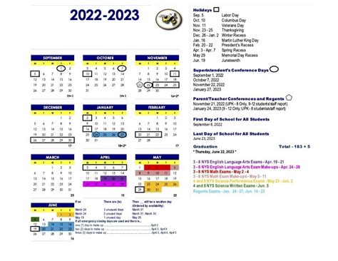 2022 - 23 District Calendar | Perry Central School District