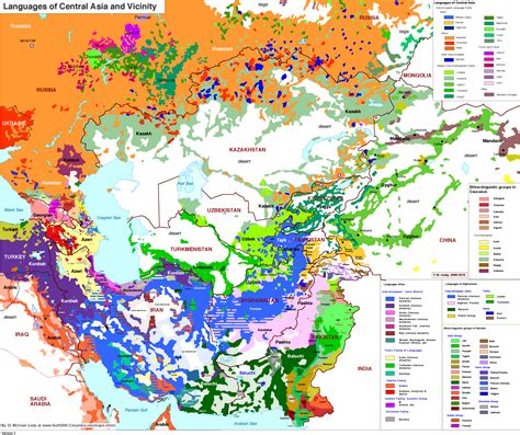 VERY Detailed Language Map Of Central Asia (3000 x 2514) : r/MapPorn