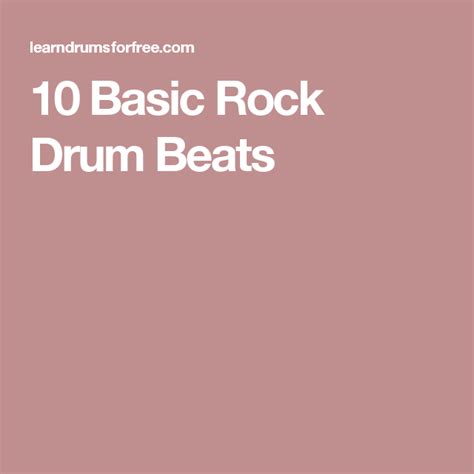 10 Basic Rock Drum Beats Artofit