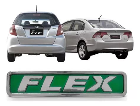 Emblema Nome Flex Mala Honda Civic Fit Cromado Verde