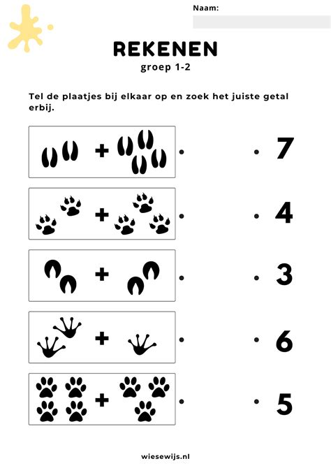 Werkbladen Rekenen Groep 1 2 Plaatjes Optellen Thema Spoorzoeken