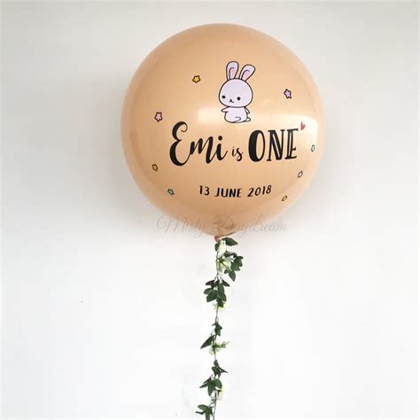 36 Inch Personalized Jumbo Plain Balloons Blush