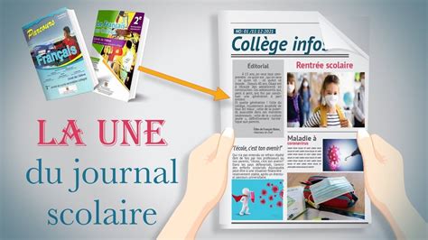 les composantes de la Une d un journal scolaire Parcours 2 ème année