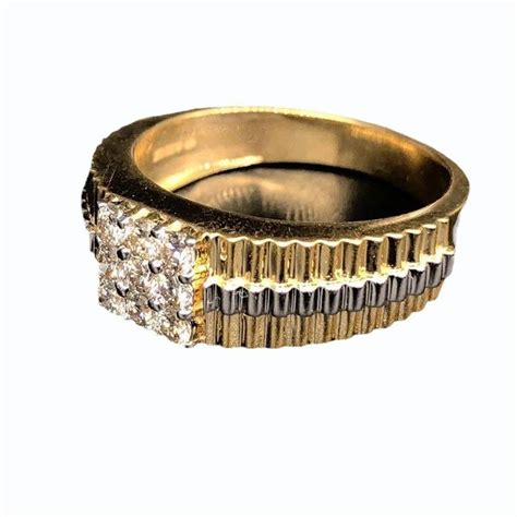 Round Men S Men Gold Square Shape Diamond Ring At Rs In Mumbai