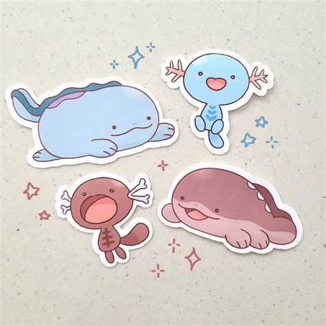 Pkmn Paldean Wooper Quagsire Clodsire Stickers Etsy Canada