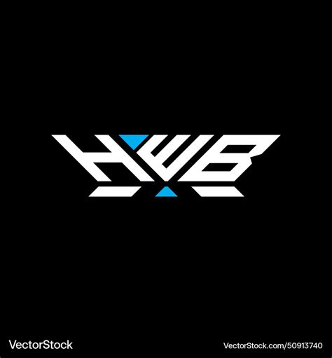 hwb letter logo design simple  modern vector image