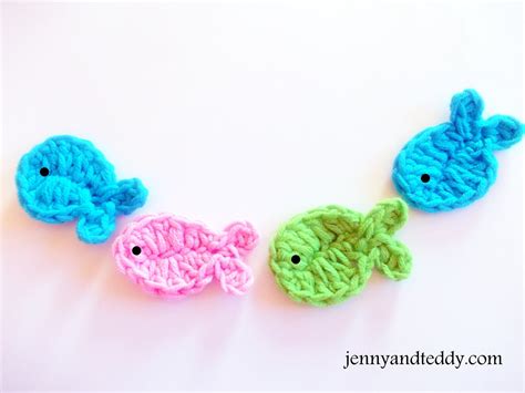 Crochet Fish Applique Free Pattern