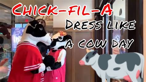 Chick Fil A Dress Like A Cow Day Youtube