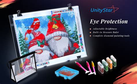 UnityStar A3 Tablette Lumineuse Dessin LED Pour Broderie Diamant Avec