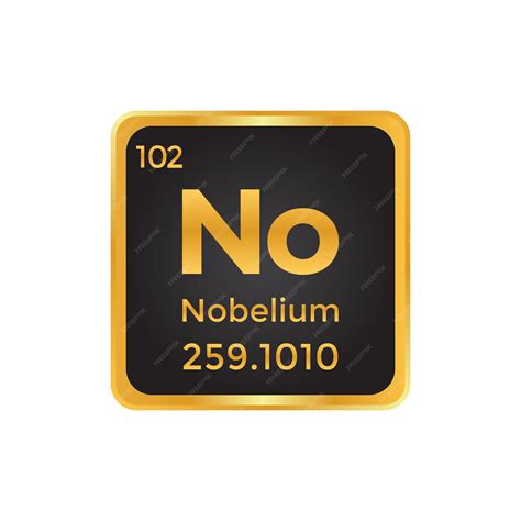 Premium Vector | Nobelium chemical atom design with atomic number