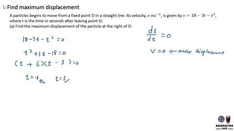 Displacement Formula Calculus