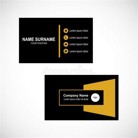 Template Business Card Vector Design Black and Gold Color Stock Vector ...