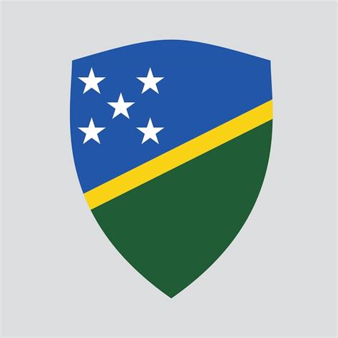 Premium Vector Solomon Islands Flag In Shield Shape