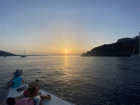 Santorini Luxury Catamaran Sunset Cruise with BBQ, Drink and Transfer ...