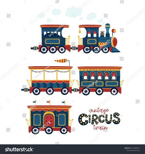 Vintage Circus Train Vector Illustration Cartoon Stock Vector (Royalty ...