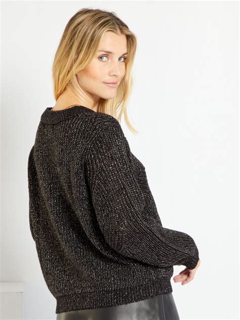 Pull En Maille Tricot Jdy Noir Kiabi