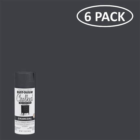 Rust Oleum 6 Pack Matte Charcoal Chalky Spray Paint Net Wt 12 Oz