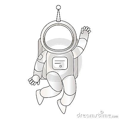 White Space Suit Template. Spacesuit With Big Helmet For Avatar Or Face ...