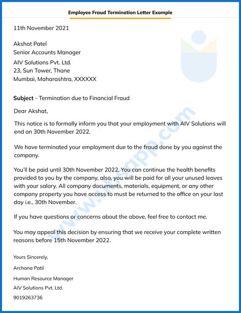 Employee Fraud Termination Letter Know How To Write One Ubs