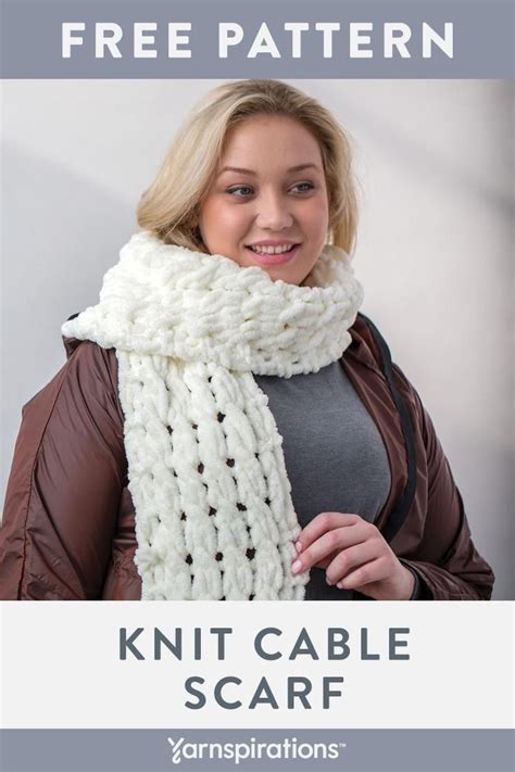 Bernat Alize Ez Knit Cable Scarf Pattern Cable Knitting Patterns