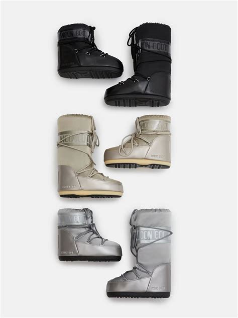 Icon Low Glance Platinum Satin Boots Moon Boot Official Us Store