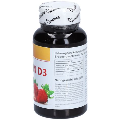 Vitaking Vitamin D3 Mit Erdbeergeschmack 2000 I E 210 St Shop Apotheke