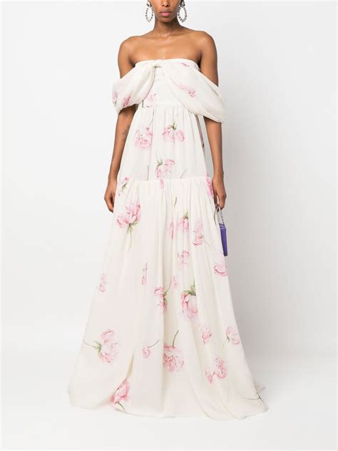 Giambattista Valli Floral Print Silk Dress Farfetch