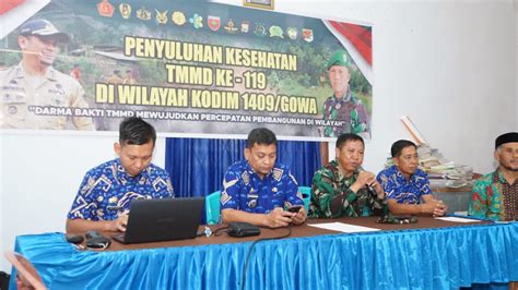 Satgas TMMD Ke 119 Kodim 1409 Gowa Gelar Penyuluhan Kesehatan Bagi