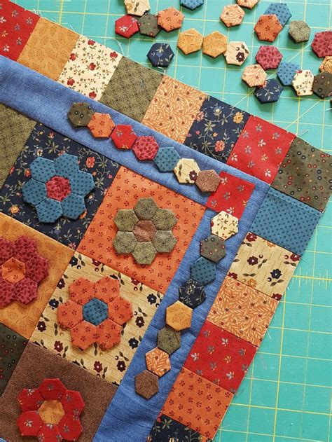 A Quilters Dozen Is A Mini Quilt Pattern Using EPP Hexagons For Digital