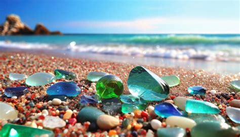 Premium Photo Gemstones And Sea Glass Glisten On The Sandy Beach Showcasing Nature S Hidden